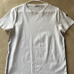 Mens gently used Moncler white shirt size medium. In perfect condition